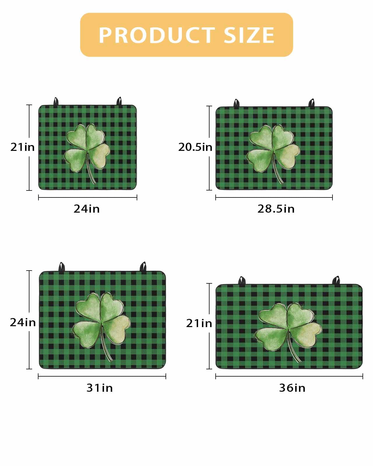 Large Induction Cooktop Protector Mat St. Patrick's Day Stove Top Covers for Electric Stove, Spring Lucky Shamrock Green Buffalo Plaid Decorative Stove Burner Cover Mats, Glass Top Stove Cover