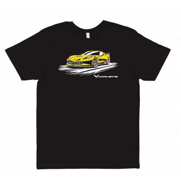 Corvette C7 Graphic T Shirt - Yellow M