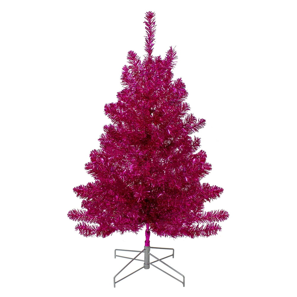3' Metallic Pink Tinsel Artificial Christmas Tree Unlit