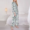 thumbnail image 3 of Lsque Modern Industry Pattern Long Sleeve Pajama Set for Women - Soft 2-Piece Sleepwear and Loungewear Set with Pockets, Comfy Nightwear-XX-Large, 3 of 7