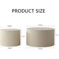 thumbnail image 2 of Round Nesting Coffee Table Set of 2, 2 Pieces Modern Wood Coffee End Table, 2-Piece Wooden 27.56" Circle Living Room Set for Living Room Apartment Small Space, No Assembly (Beige), 2 of 9