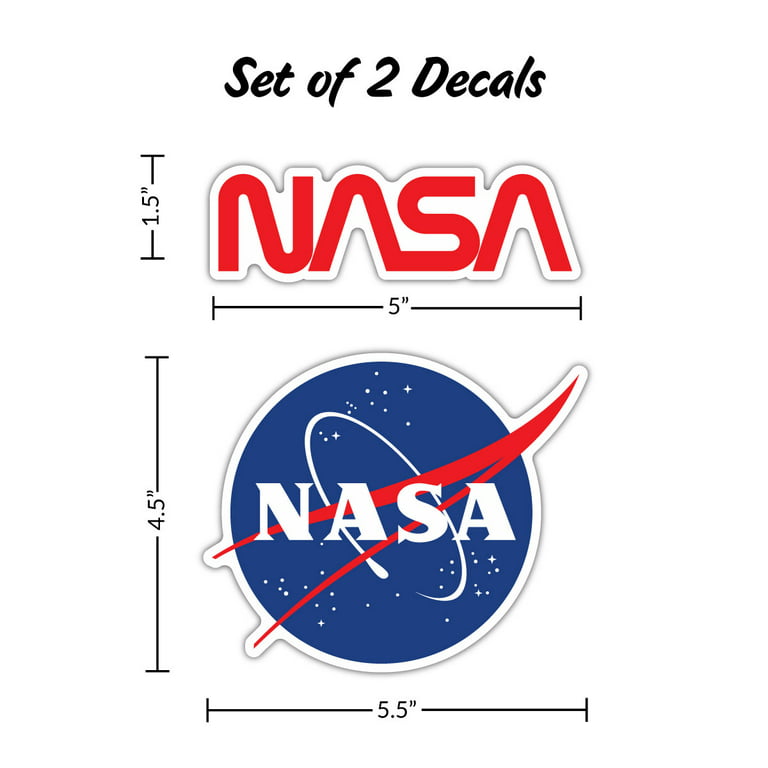 NASA Logo Decals - Set of 2 Vinyl Stickers for Cars or Truck Window- Space  NASA Sticker