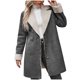 thumbnail image 1 of Chaquetas y abrigos casuales de manga larga sin capucha para mujer, abrigo de invierno cálido compuesto con cuello de solapa y botones, abrigo para mujer, 1 of 5