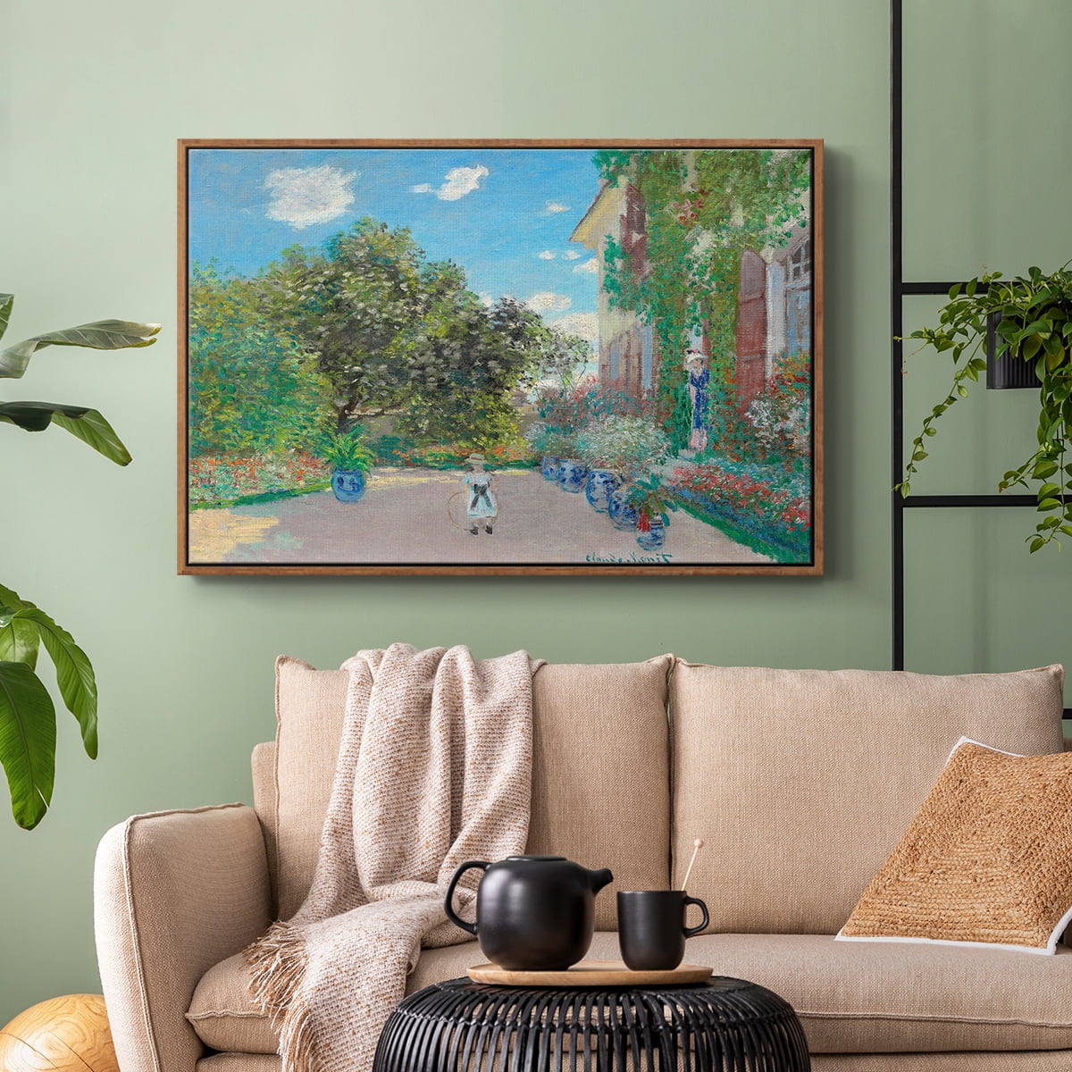 Vintage Landscape-CVI By Wexford Home Framed in Walnut Wood Gallery Wrapped Canvas 27 in. x 41 in.