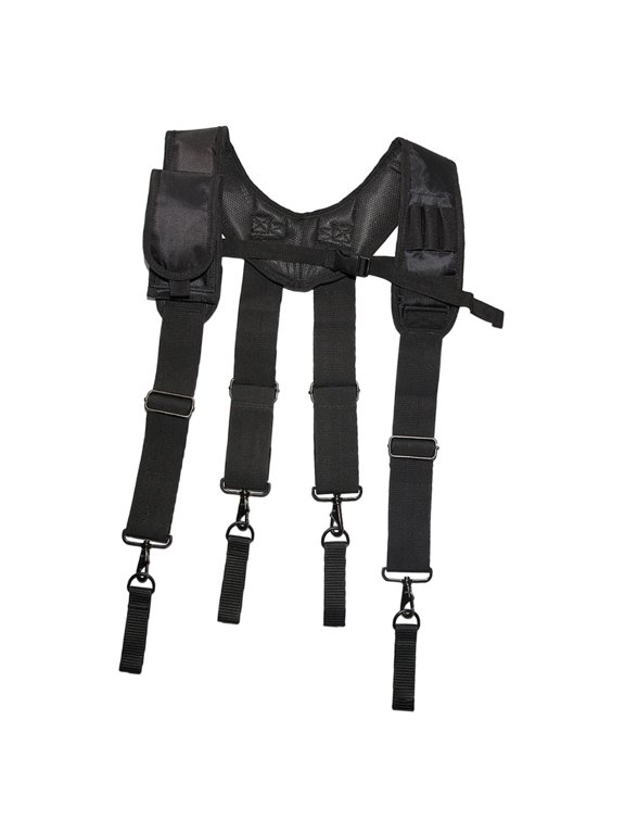 Tool Belt Suspender Adjustable Work Belt Suspender with Attachment Loops Hanging Black