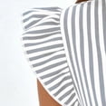 thumbnail image 2 of Robe de Travail Décontractée à Manches Courtes, Col en V, Robe Rayée pour Femme, Robe Décontractée, 2 of 6