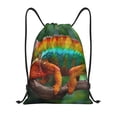 thumbnail image 1 of Saiise Chameleon Pattern Sports Drawstring Backpack - String Swim Gym Bag with Wet Proof Pocket for Women&Men-Small, 1 of 6