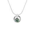 thumbnail image 2 of Delight Jewelry Silvertone Medium Translucent Green Paw Hero Ring Charm Necklace, 18", 2 of 4