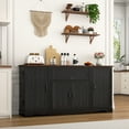 thumbnail image 2 of Blotout 65" Sideboard Buffet Cabinet with Storage, Farmhouse Kitchen Pantry Storage Cabinet, Credenza with Drawers, Wood Coffee Bar Cabinet, Black, 2 of 9