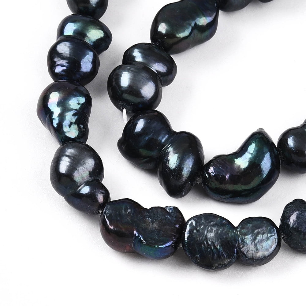 Natural Nucleated Baroque Keshi Pearl Beads Strands Cultured Freshwater Pearl Dyed Gourd11.5~19.5x8~14.5x8~11mm 15.35~15.94 inch(39~40.5cm)