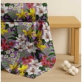 thumbnail image 4 of Soimoi Purple Cotton Voile Fabric Leaves & Lily Floral Printed Craft Fabric by the Yard 42 Inch Wide, 4 of 7