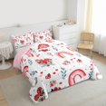 thumbnail image 4 of Feelyou Cartoon Love Heart Bedding Comforter Set for Kids, Cute Flower Rainbow Twin Comforter Sets, Valentine's Day Theme Reversible Bedding Set, Super Cozy Room Decor, 2 Pieces, 4 of 9