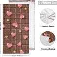 thumbnail image 2 of Chocolate Bar Hearts Hand Towels for Bathroom, Glitter Polka Dots Kitchen Towel 2 PCS Ultra Soft and Highly Absorbent Decorative Fingertip Face Bath Towels for Spa & Hotel, 28.3"x 14.4", 2 of 5