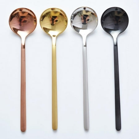 

4 Pieces Coffee Spoons Teaspoons Stainless Steel Espresso Spoons Frosted Handle Soup Spoons for Coffee Sugar Soup Ice Cream Dessert Cake Supplies