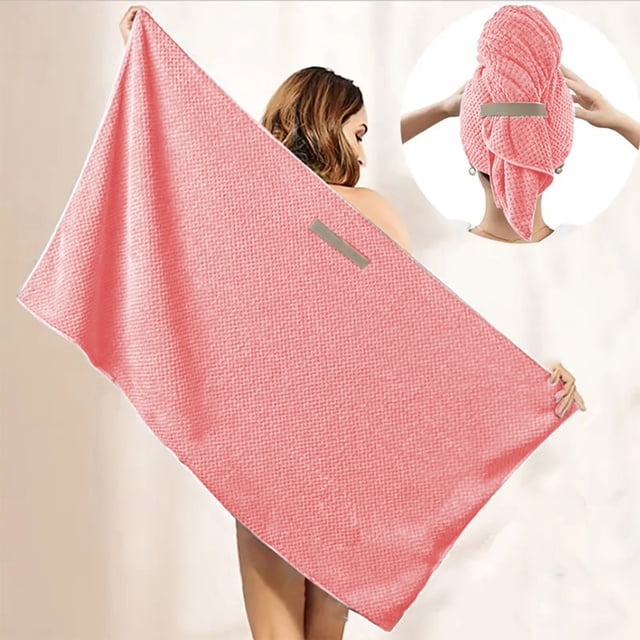 Toalla de microfibra para secar el cabello con correa elástica. Turbante de secado rápido para cabello mojado, largo, grueso y rizado. Toallas súper suaves para secar el cabello.