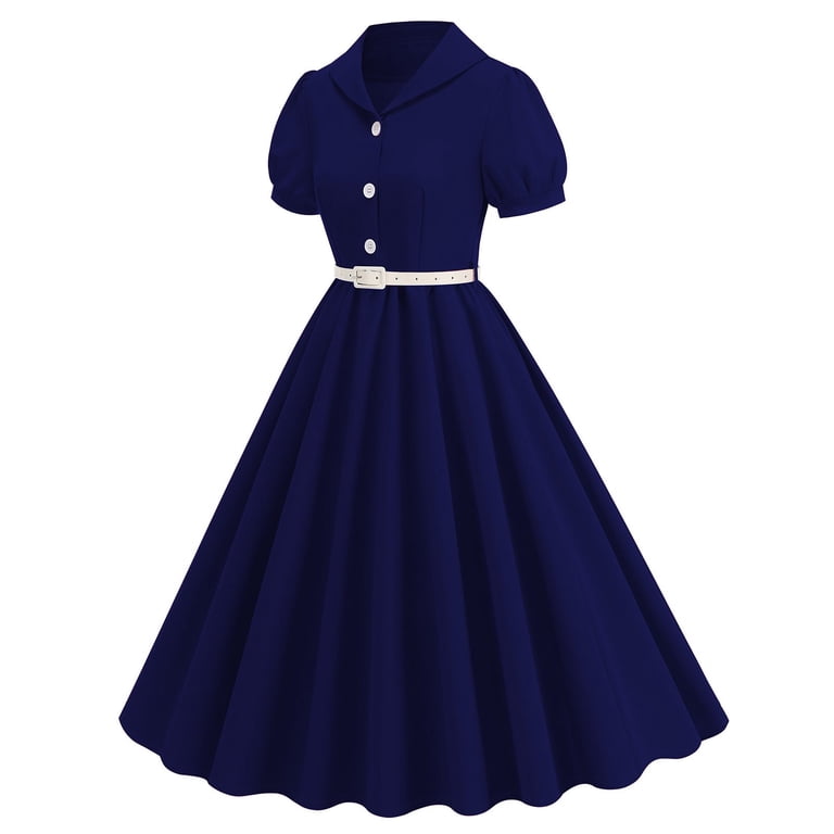 vintage dresses 50's style 50s Inspired Summer Dress with Sleeves airy and lightweight Fashion style Lucy swing dress- 1950s retro
