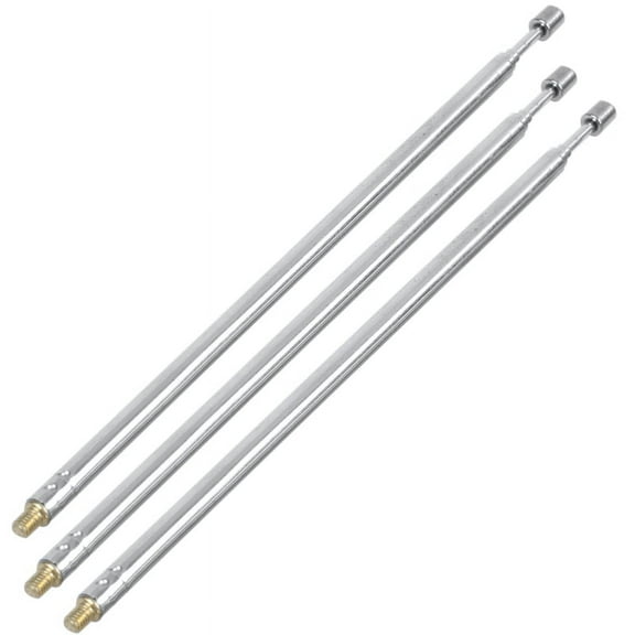 Telescopic antennas 3 x 43.5cm length 4 sections RC remote controls silver