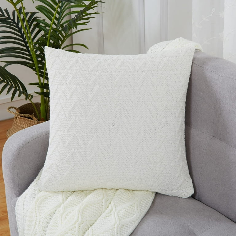 Textured White Pillow / Grey White Woven Throw Pillow / Modern Neutral  Pillow / White Cushion Cover / Minimalist Pillow Cover