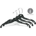 thumbnail image 5 of International Hanger Matte Black Plastic 4-Notches Top Hanger, 25 Pack, 5 of 5