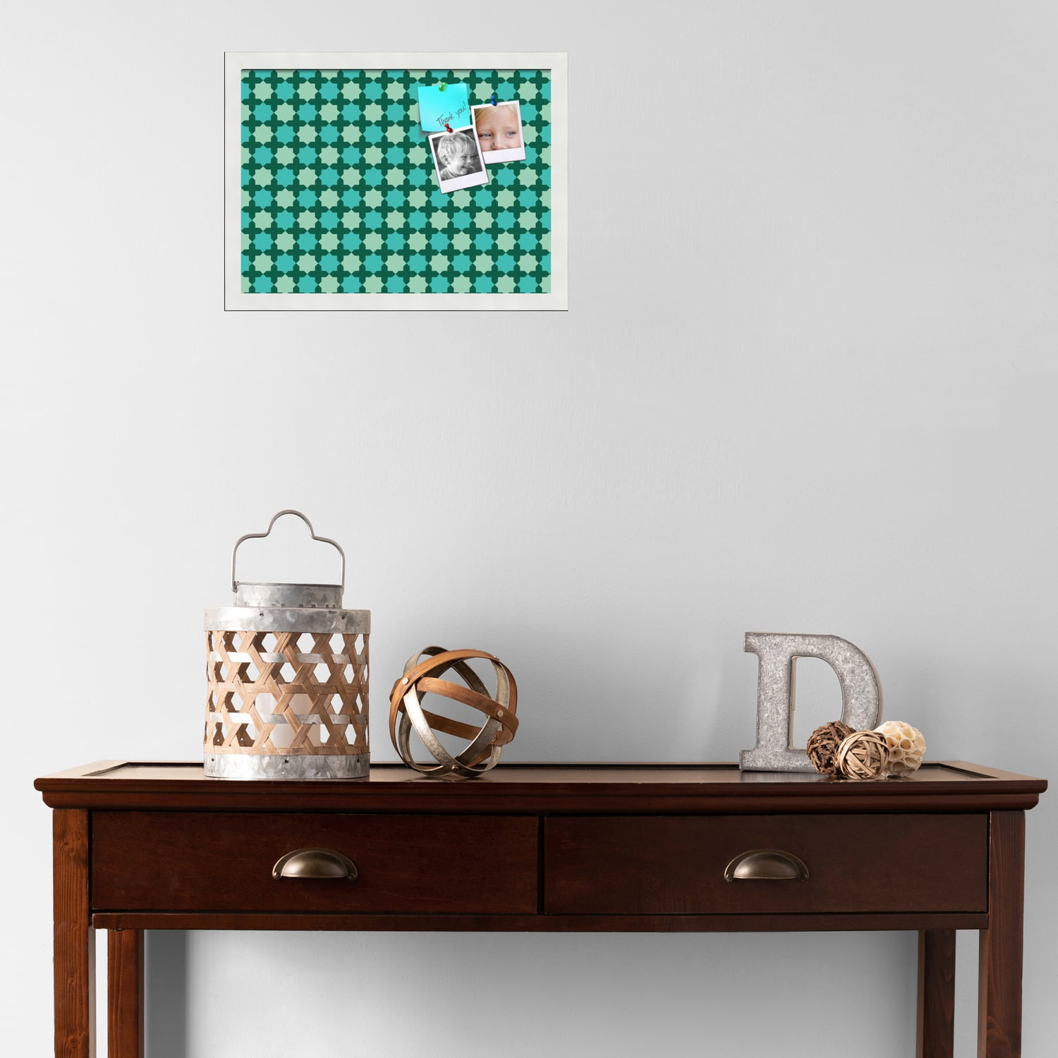 PinPix ArtToFrames 16x11 Custom Cork Bulletin Board    Poster Board Has a Fabric Style Canvas Finish, Framed in Satin White Frame (PinPix-588)