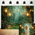 thumbnail image 2 of 6X4FT Spring Enchanted Forest Backdrop, Fairy Tale Wonderland Garden Backdrops for Photoshoot, Mushroom Butterfly Woodland Fairy Tea Party Decorations Photo Booth Studio Props Backdrops, 2 of 5