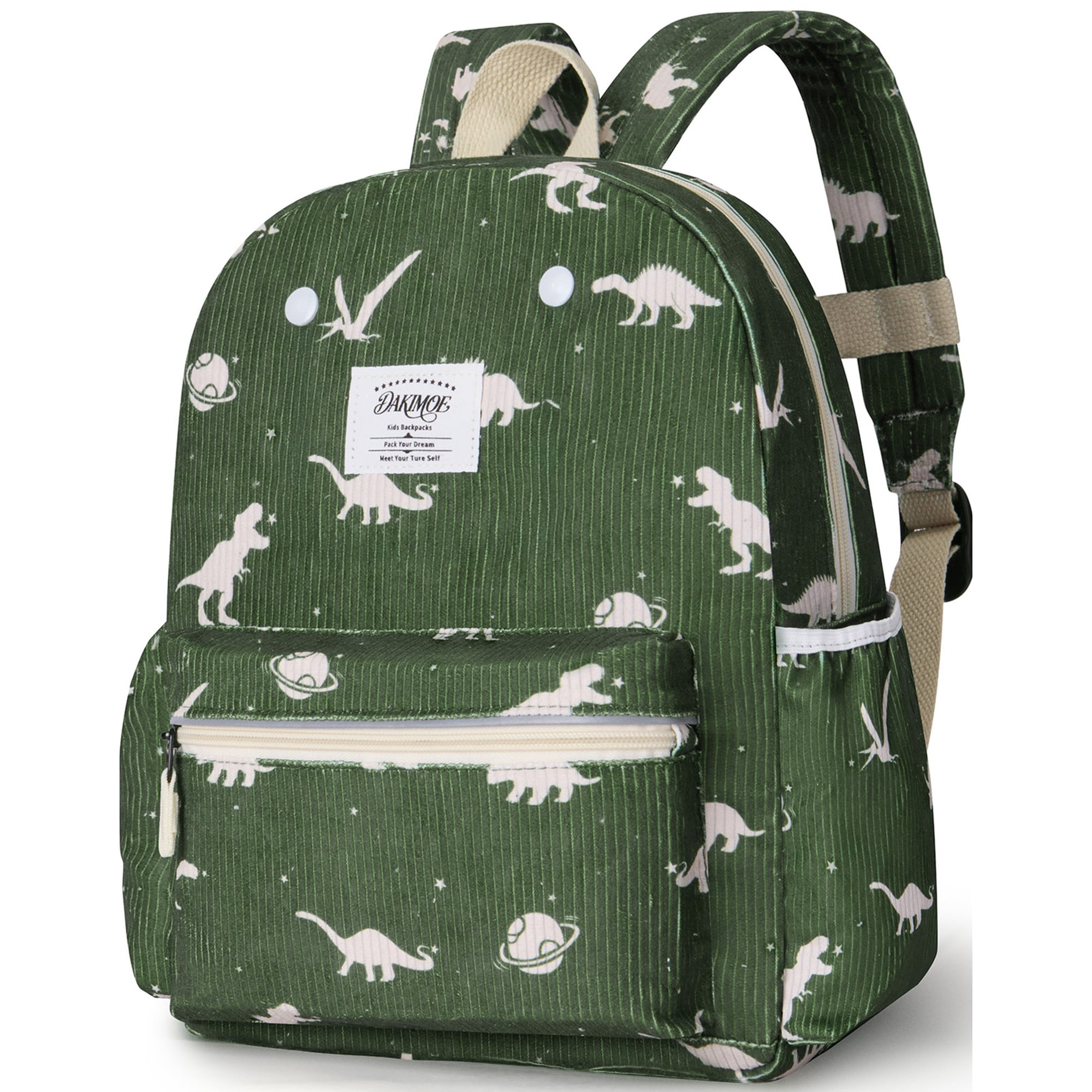 DAKIMOE Toddler School Backpack for Girls and Boys 2-5 Kids Bookbags Preschool Kindergarten Backpacks 13.5" Corduroy Daycare Bags School Travel