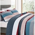 thumbnail image 3 of Chezmoi Collection 2-Piece Cotton Patchwork Striped Quilt Set, Solid Polka Dot Candy Stripe Lightweight Reversible Bedspread Set, Twin Size, 3 of 7