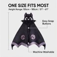 thumbnail image 2 of Wearable Bat Blanket Hoodie, Plush Polyester Fleece Hooded Cape Wrap with Button Closure for Women Adult Halloween Lounging, 2 of 8