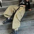 thumbnail image 4 of XXWXYD Clearence Girls Baggy Overalls 90s Grunge Style Wide Leg Jumpsuits Soft Denim Play Clothes Big Kids Age 10-14 Back-to-School Fashion with Cargo Pockets, 4 of 6