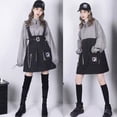 thumbnail image 4 of Vintage Lolita Dress for w/ Detachable Strap Chains Casual High Waist Long Sleeve Hat Collar Hoodie Two-piece Suit for G, 4 of 17