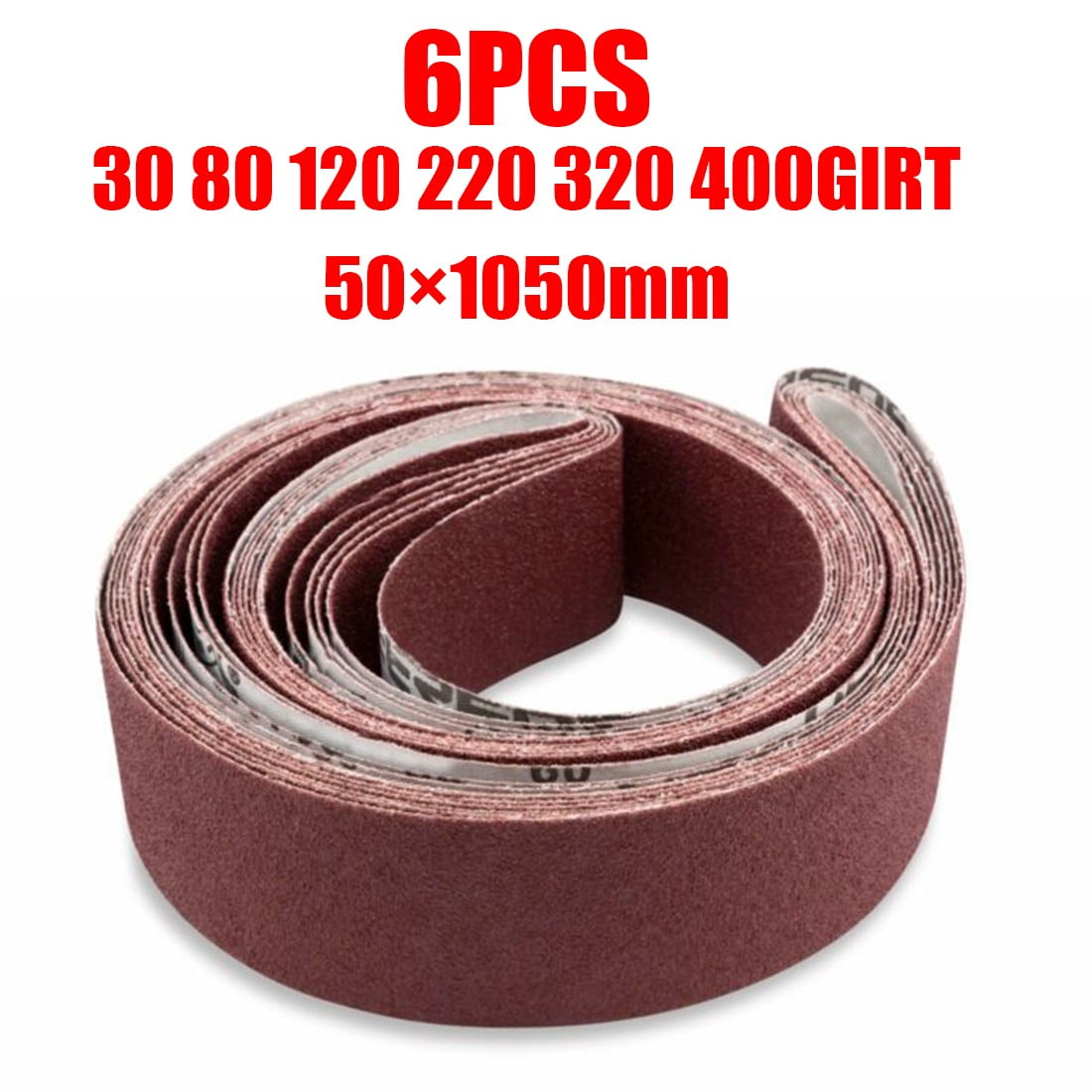 6 Pack 2 X 132 Inch 320 Grit Aluminum Oxide Metal Sanding Belts 