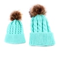 thumbnail image 2 of 2pcs / Set Adulto Niños Sombreros y Gorras de Invierno Punto Casquillo de Gorrita Tejida Azul Macarena Sombreros de los niños de la mamá, 2 of 7