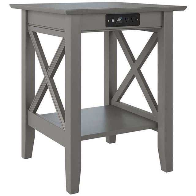 Pemberly Row Support d'Imprimante en Bois Transitionnel Gris