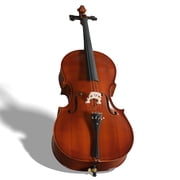 Acoustic Cello in Natural Color w/Case, Bow, Bridge and Rosin (4/4 - Full Size)