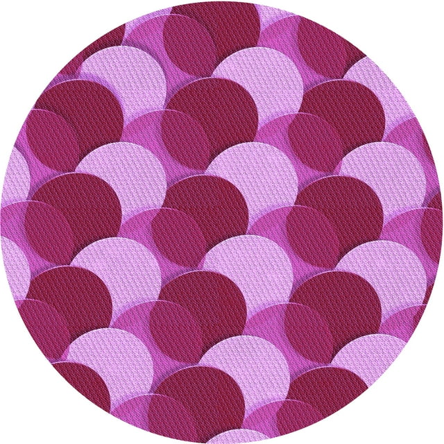 Ahgly Company Tapis Rond Lavable en Machine Intérieur Transitionnel Heliotrope Violet, 8 Pieds Rond