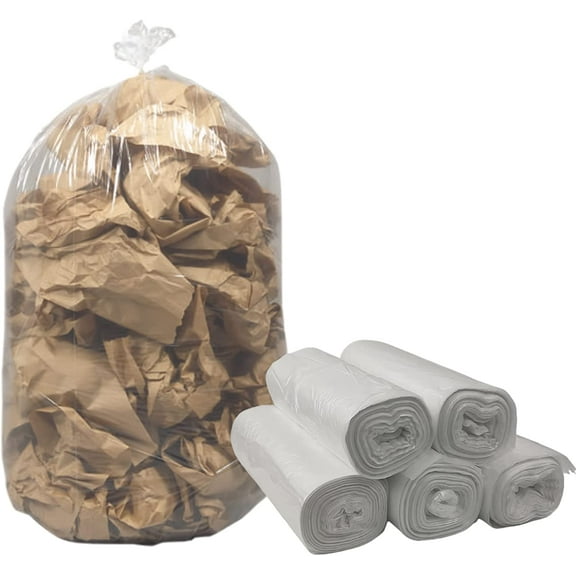 FSE 55 Gallon Trash Can Liners, Clear Trash Bags Heavy Duty, 1 Mil, 250 Count