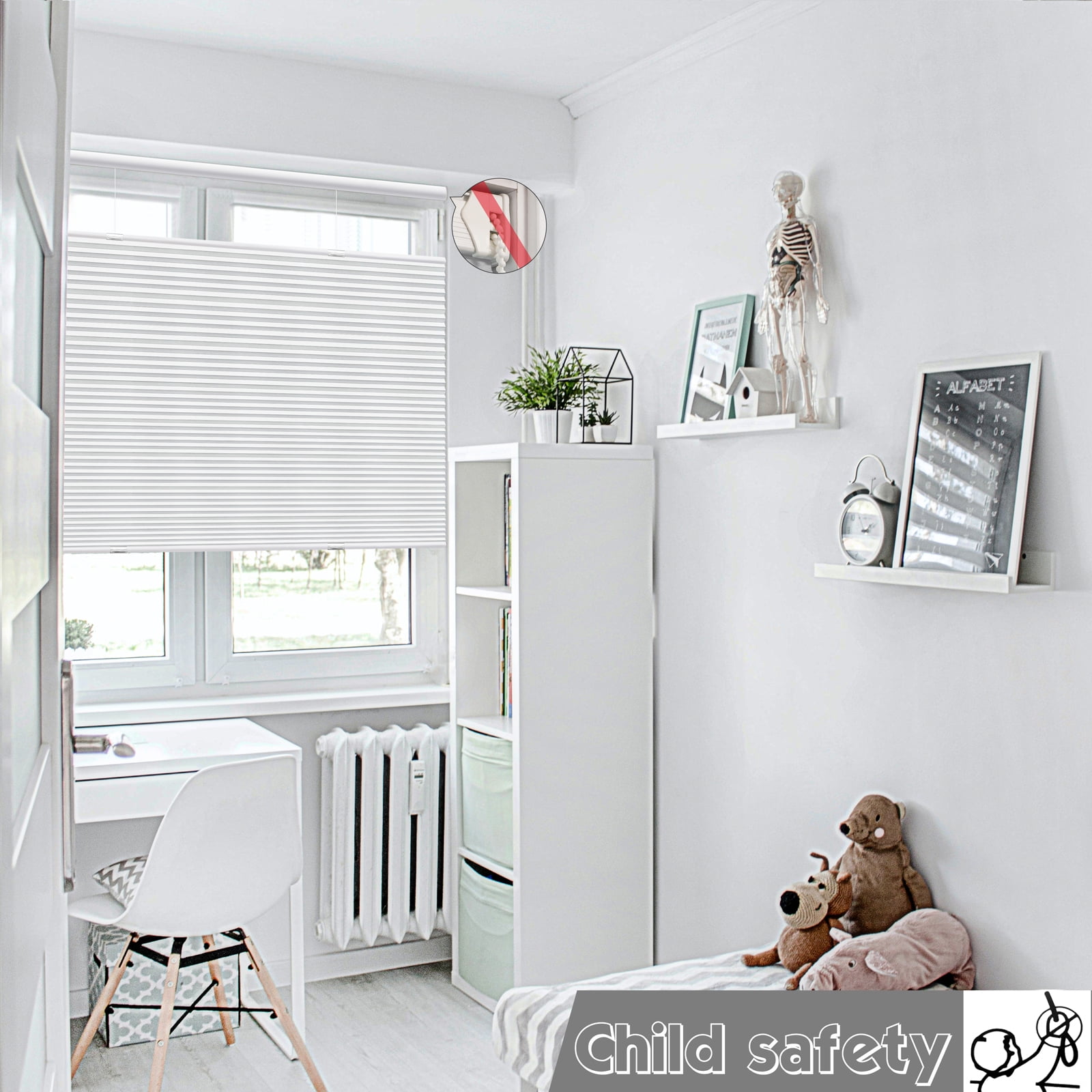 Keego Cordless Cellular Shades Window Blinds Modern Size and Color Customizable Brown Blind Light Filtering 48"w x 48"h