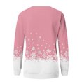 thumbnail image 4 of Women's Christmas Printed Round Neck Sweatshirt, Long Sleeve Casual Pullover Top, Raglan Sleeve Holiday Graphic Fall Winter Clothes,Pink,S, 4 of 7