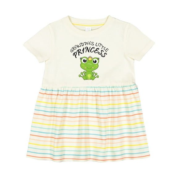 Inktastic Grandpa's Little Princess Cute Frog Girls Baby Dress