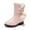 Pink, variant on Girls' Autumn And Winter Snow Boots Thick Soles Non Warm Comfortable Solid Color Bow Boots Girls Lace up Boots Kids Warm Boots Big Girl Dress Shoes Tall Rain Boots for Girls Girls Booties Size 5 Snow