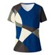 thumbnail image 4 of Fiudx Liquidación de Ahorros de Verano Camisetas Holgadas de Manga Corta con Cuello En V Informales con Estampado de Moda para Mujer, 4 of 4