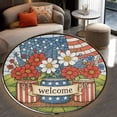 thumbnail image 4 of Round Area Rug, Flag2 Non-Slip Floor Mat, Soft Washable Carpet for Living Room Bedroom Decor 31 Inch, 4 of 6