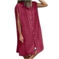thumbnail image 2 of OSFVNOXV Summer Shirt Dress for Women 2025 Cap Sleeve Button Down Collar Lapel Blouse for Sleepwear Nightgown Dress, 2 of 6