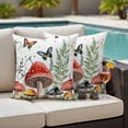thumbnail image 4 of Mushroom Outdoor Waterproof Pillow Covers, Butterfly Botanical Star Country Plant White Decorative Square Throw Pillowcase Sofa Cushion Sham for Patio/Couch/Chair, 18"x18" 2 Pack, 4 of 8