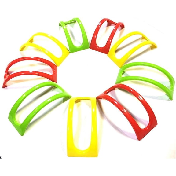 9pc Colorful Stackable Taco Holder Stand Server - For Soft & Hard Shell Taco - Backyard Party Picnic Fiesta (3 Red, 3 Green, 3 Yellow)