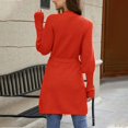 thumbnail image 5 of Women's Long Lantern Sleeve Open Front Cable Knit Loose Cardigan Sweater Solid Color Casual Comfy Fall Outwear with Belt Womens Clothes, 5 of 7