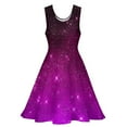 thumbnail image 4 of 2024 Pink Starry Night Dress High Waist Colorful Sky Print Streetwear Dresses Summer Women Oversize Boho Beach Design Skate Dress, 4 of 7