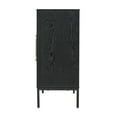 thumbnail image 3 of Hopper Studio Sophia Wooden 2-Door Accent Cabinet, Black with Rattan Doors and Adjustable Shelf, 3 of 8