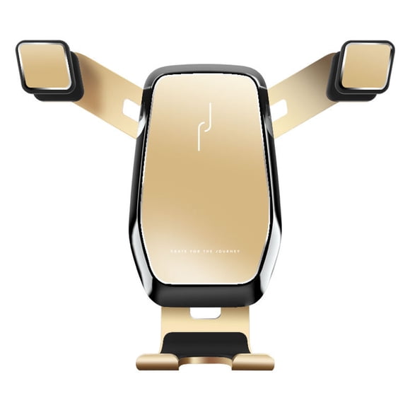 EeaseCA Support Universel pour Évent de Voiture à Gravité, Support de Téléphone pour Cellulaire, Navigateur GPS (Métal, Doré)