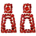 thumbnail image 1 of Rhinestone Rectangle Dangle Earrings for Women Sparkly Crystal Geometric Drop Statement Earrings, 1 of 3